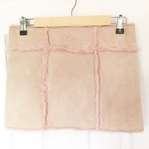 UGG Baby pink suede leather skirt XS